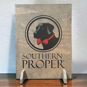 LARGE SOUTHERN PROPER All Wood Store Retail Brand Sign Black Lab  19”x24”